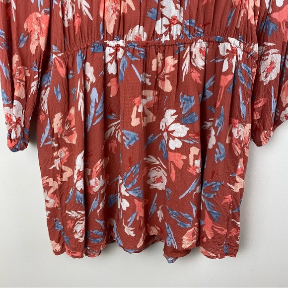 🦋Isabel Maternity Woven Floral Babydoll Top Chiffon Blouse Size XL - Picture 7 of 9